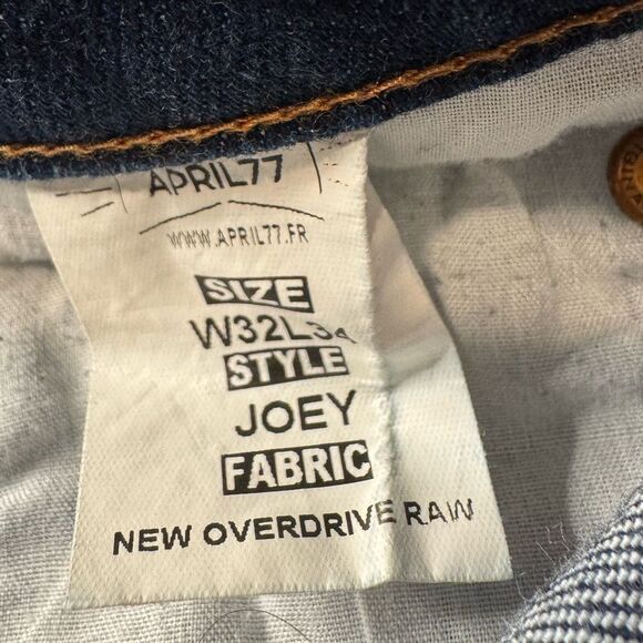APRIL 77 'JOEY' OVERDRIVE RAW SLIM FIT JEANS - SIZE 32 - Picture 15 of 16